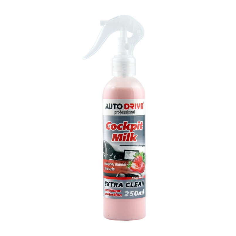 AUTO DRIVE Поліроль-молочко Auto Drive Cockpit Milk Полуниця 250ml (24шт/уп)