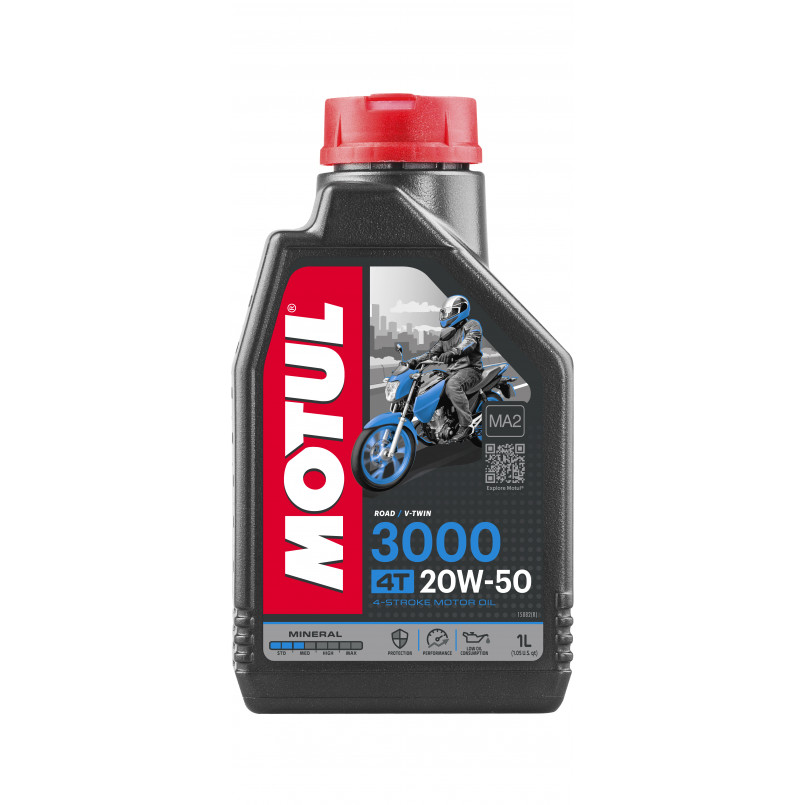 Олива моторна MOTUL 3000 4T SAE 20W50 12х1 L
