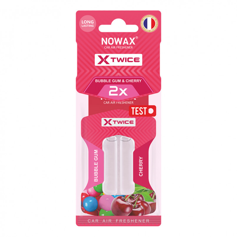 NOWAX Ароматизатор повітря з подвійною капсулою Nowax серія X Twice - Bubble Gum & Cherry (30шт/уп)