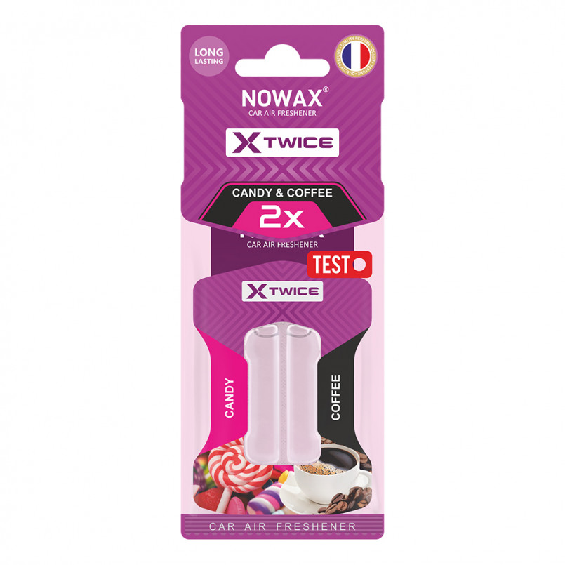 NOWAX Ароматизатор повітря з подвійною капсулою Nowax серія X Twice - Candy & Coffe (30шт/уп)