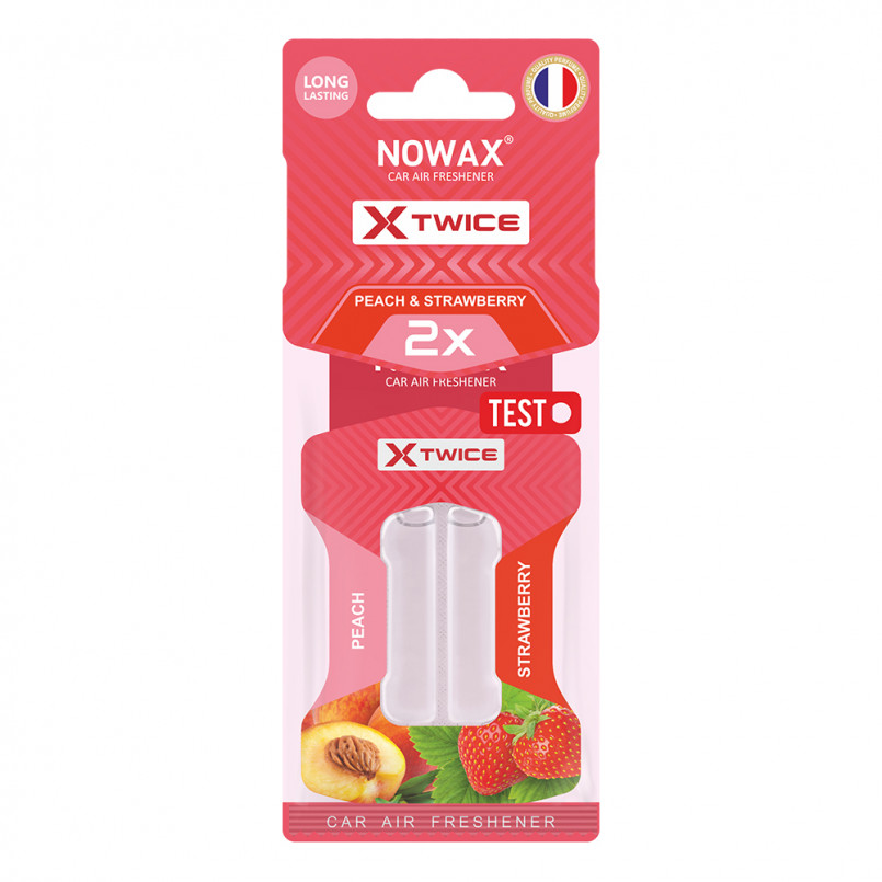 NOWAX Ароматизатор повітря з подвійною капсулою Nowax серія X Twice - Strawberry & Peach (30шт/уп)