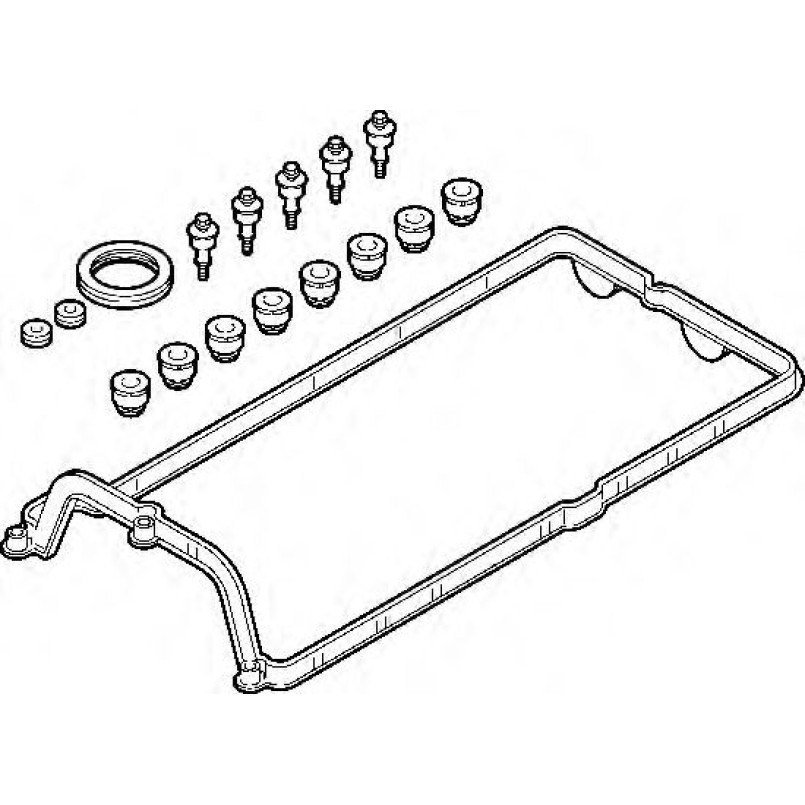 725.330 Elring Прокладка кришки клапанів BMW 5 (E60)/7 (E65) 01- (1-4 циліндр) (к-кт)