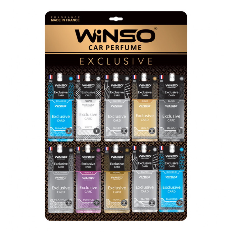Освіжувач повітря WINSO Exclusive, целюлозний ароматизатор, дисплей MIX (50 шт/ дисплей)