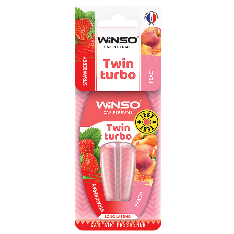 Освіжувач повітря з подвійною капсулою Twin Turbo - Strawberry & Peach,(30шт./уп.)