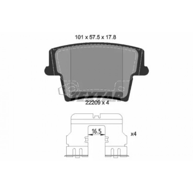 2220901 TEXTAR Гальмівні колодки до дисків