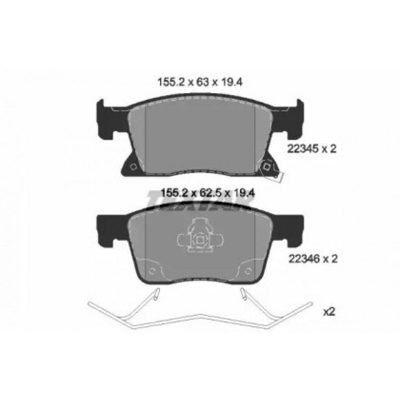 2234501 TEXTAR Гальмівні колодки до дисків