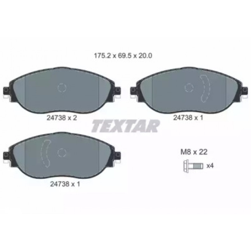 2473806 TEXTAR Гальмівні колодки до дисків