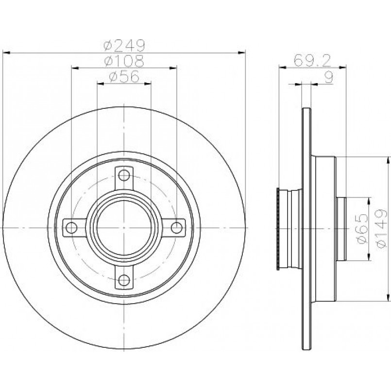 92202103 TEXTAR Диск гальмівний з підшипником та магнітним кільцем