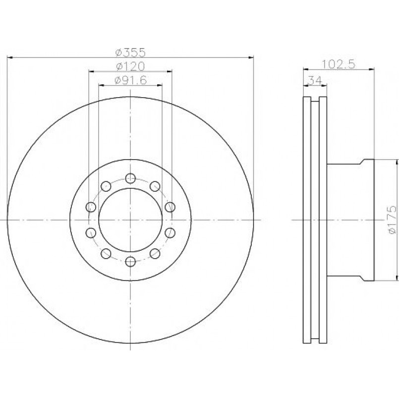 93101300 TEXTAR Диск гальмівний