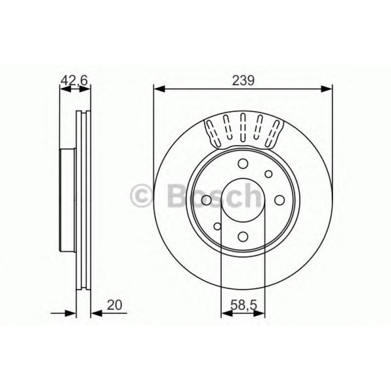 0986479082 BOSCH Гальмівний диск BD1653