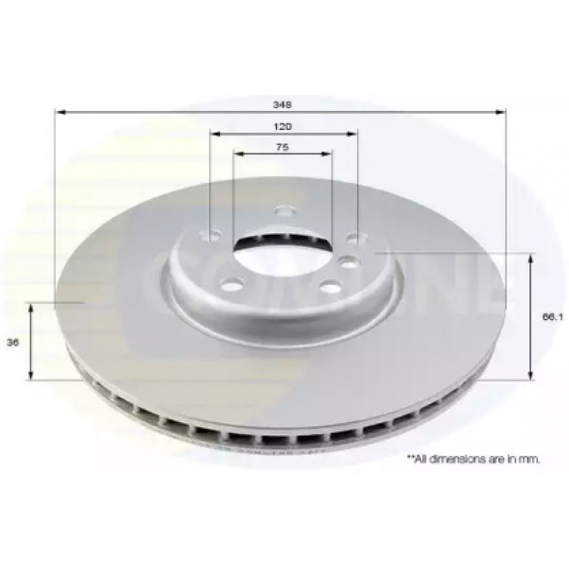 ADC1791VR Comline - Диск гальмівний вентильований з покриттям