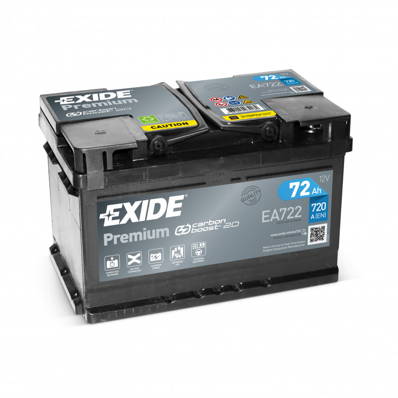 72 Ah/12V EXIDE PREMIUM Euro EA722