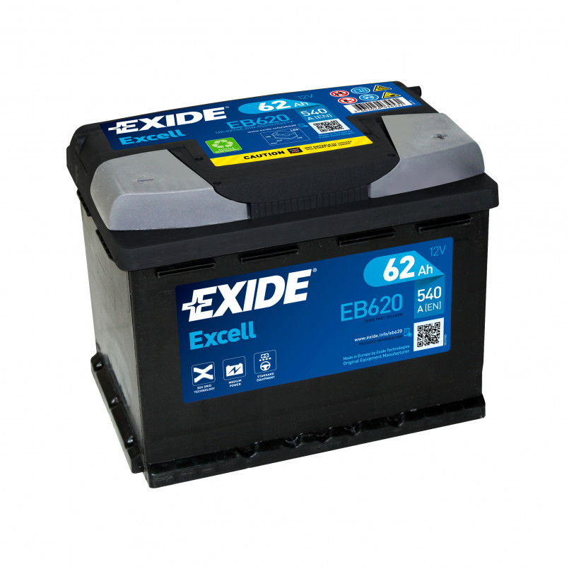 62 Ah/12V EXIDE EXCELL  Euro EB620