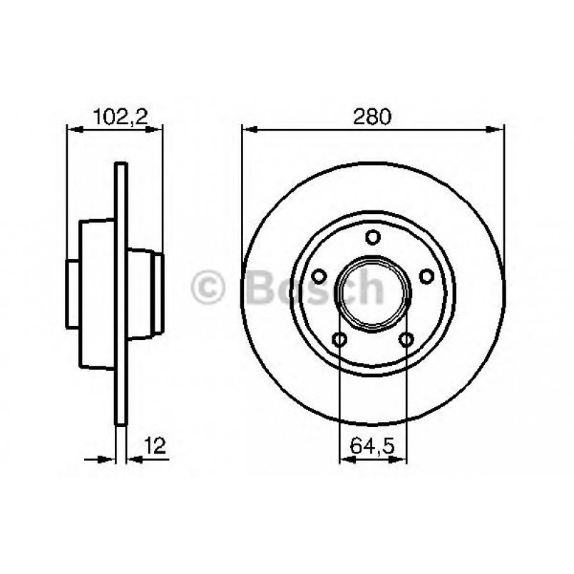 0986479144 BOSCH Гальмівний диск BD981
