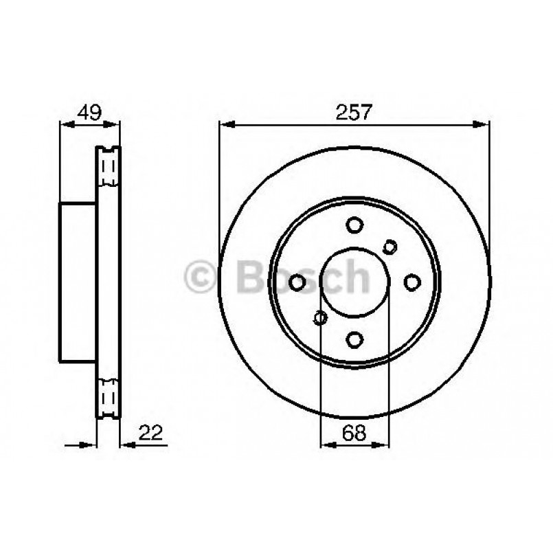 0986478567 BOSCH Гальмівний диск BD489