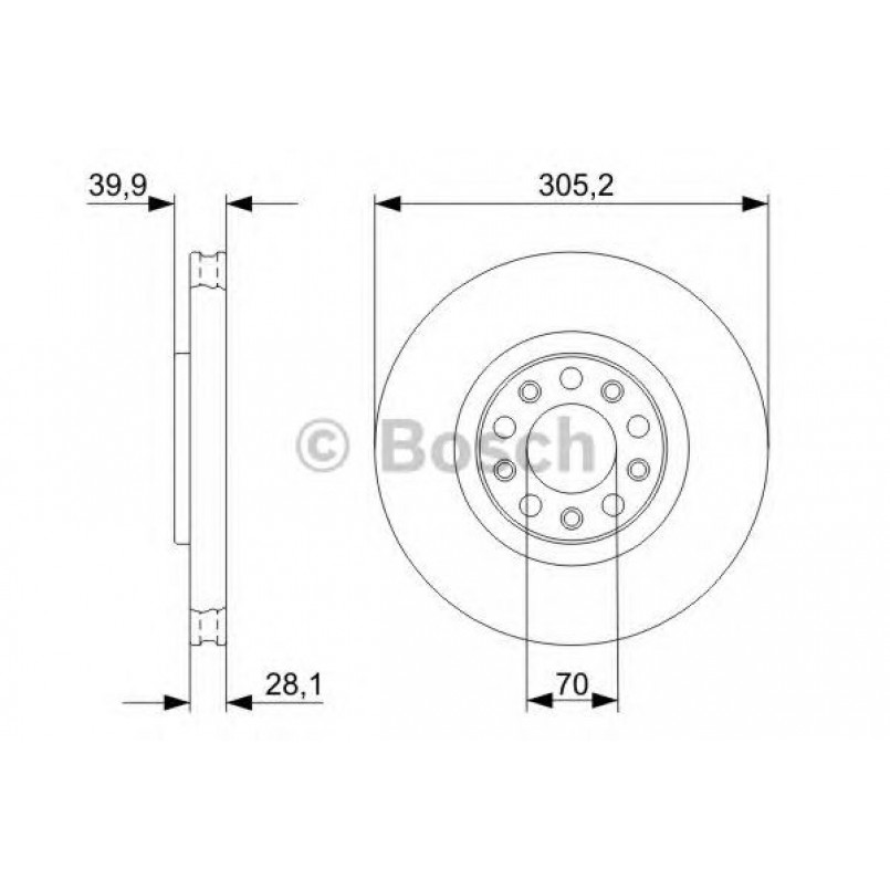 0986479291 BOSCH Гальмівний диск BD1154