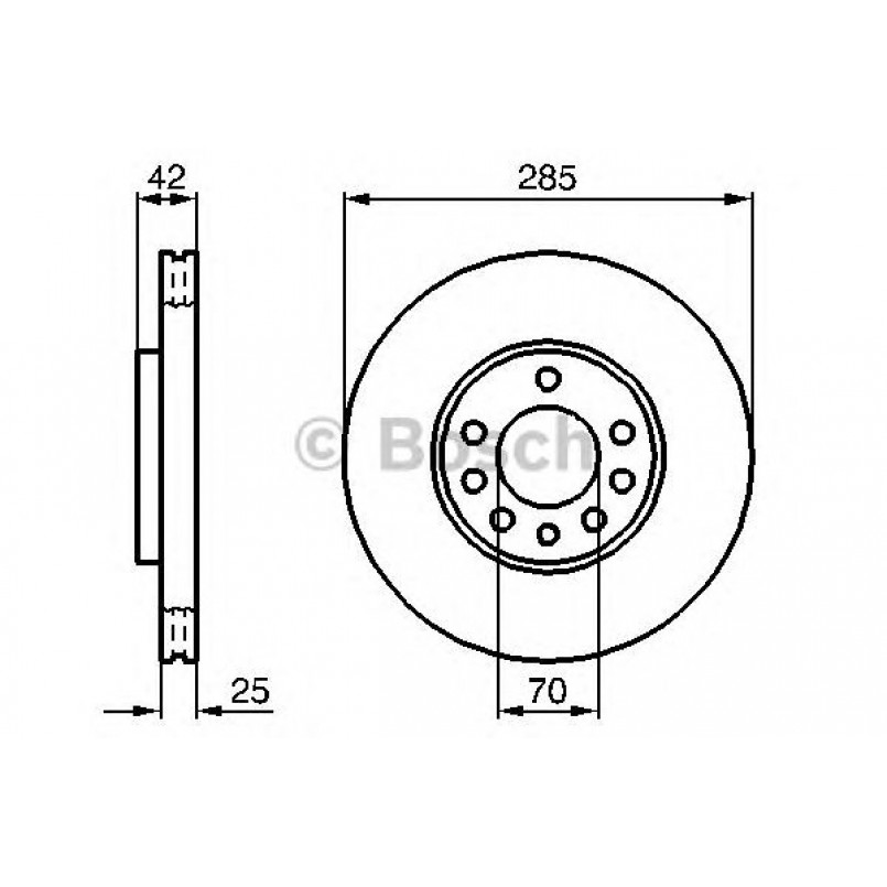 0986479107 BOSCH Гальмівний диск BD1037