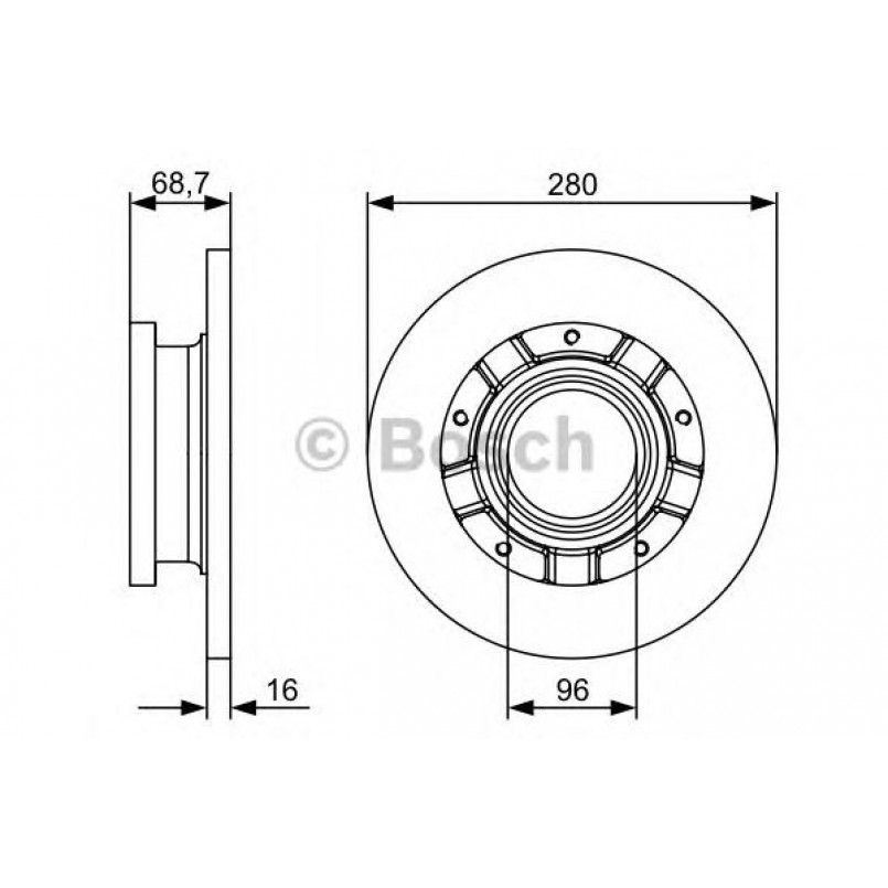 0986479401 BOSCH Гальмівний диск BD1293