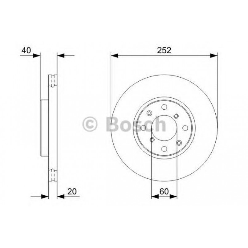 0986479308 BOSCH Гальмівний диск