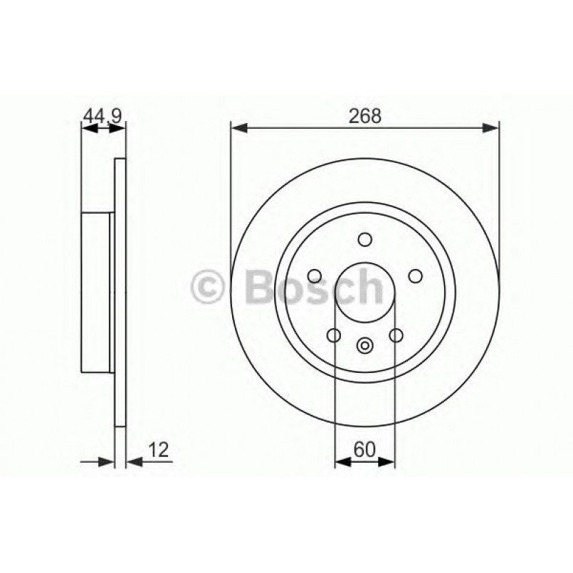 0986479645 BOSCH Гальмівний диск
