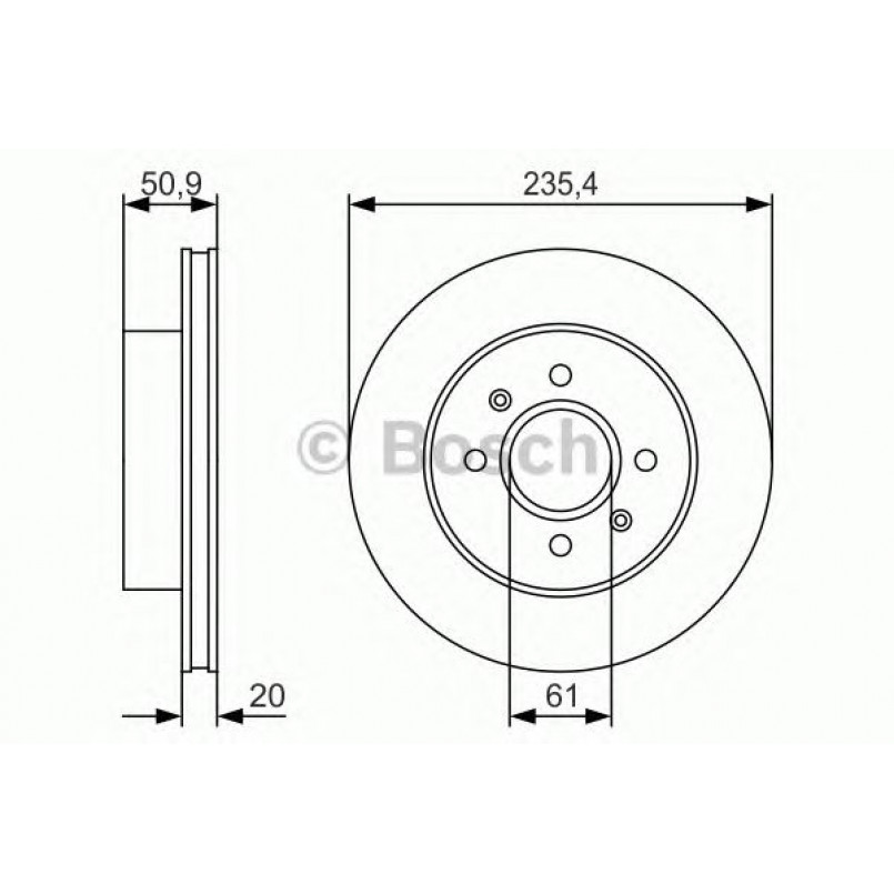 0986479R52 BOSCH Гальмівний диск BD1787