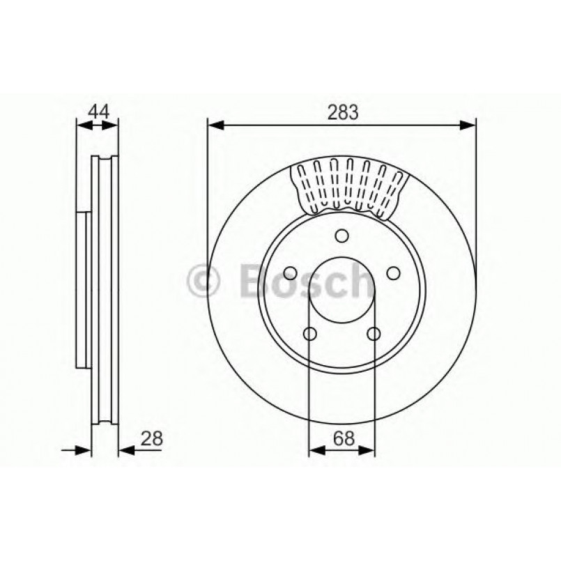 0986479091 BOSCH Гальмівний диск BD1654