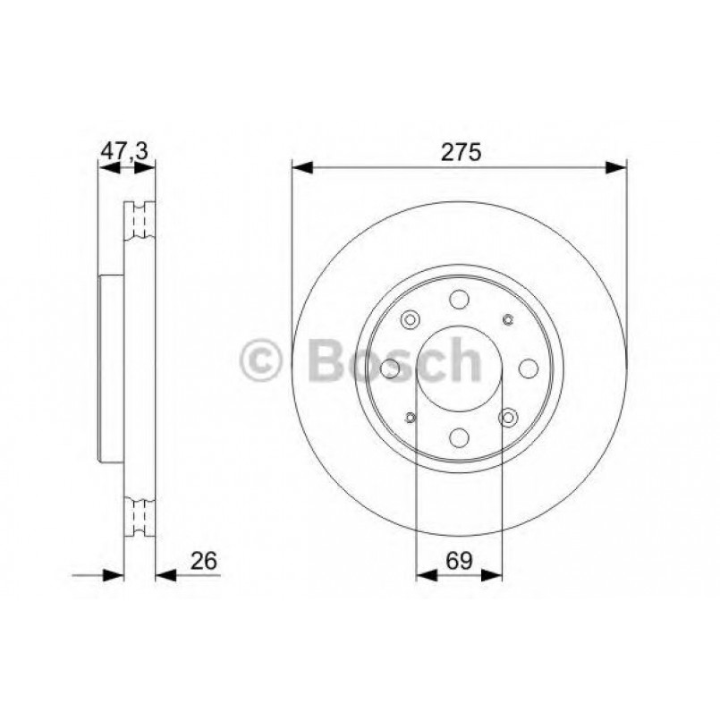 0986479369 BOSCH Гальмівний диск BD1208