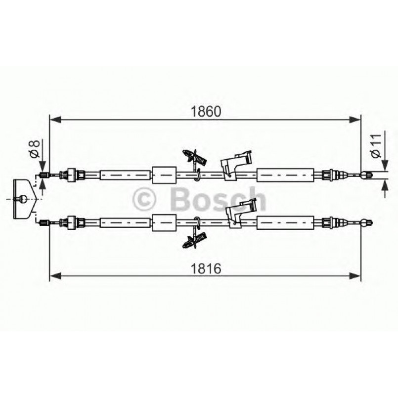 1987482189 BOSCH Трос ручного гальма
