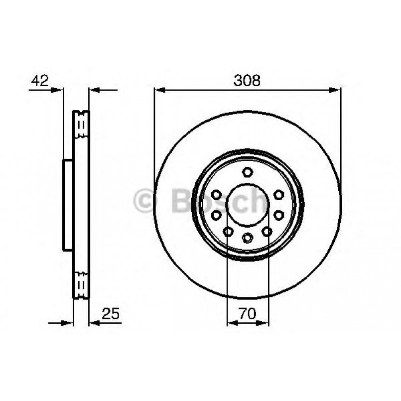 0986479113 BOSCH Гальмівний диск BD1043