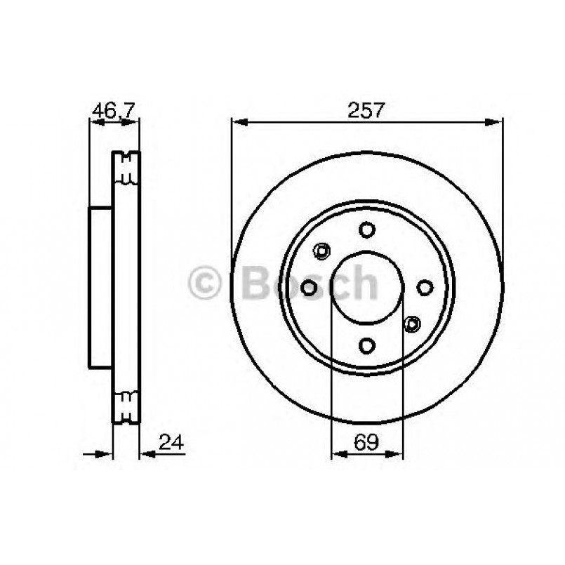 0986479207 BOSCH Гальмівний диск BD1074
