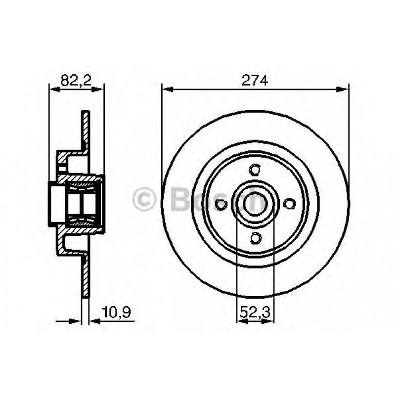 0986479277 BOSCH Гальмівний диск з підшипником BD1126