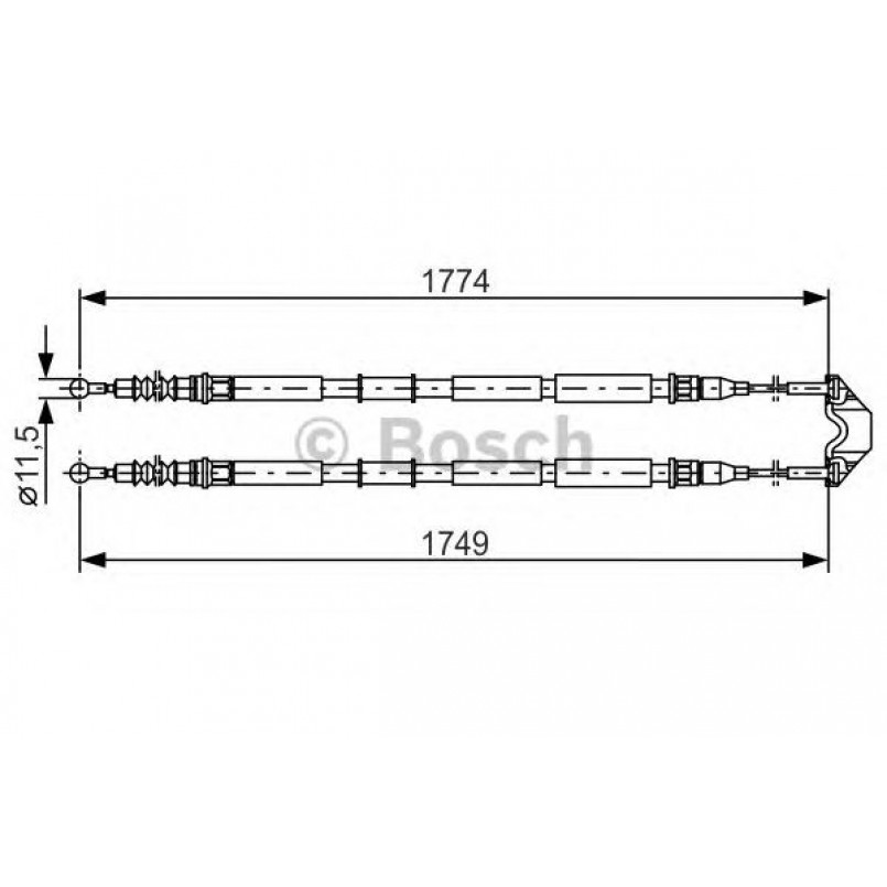 1987477163 BOSCH Трос ручного гальма
