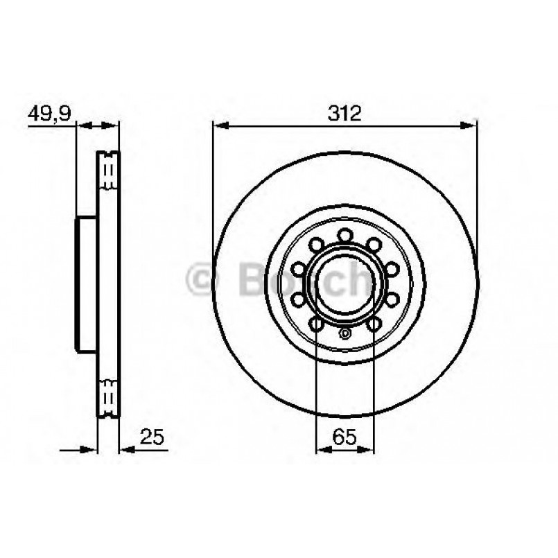 0986479058 BOSCH Гальмівний диск BD997