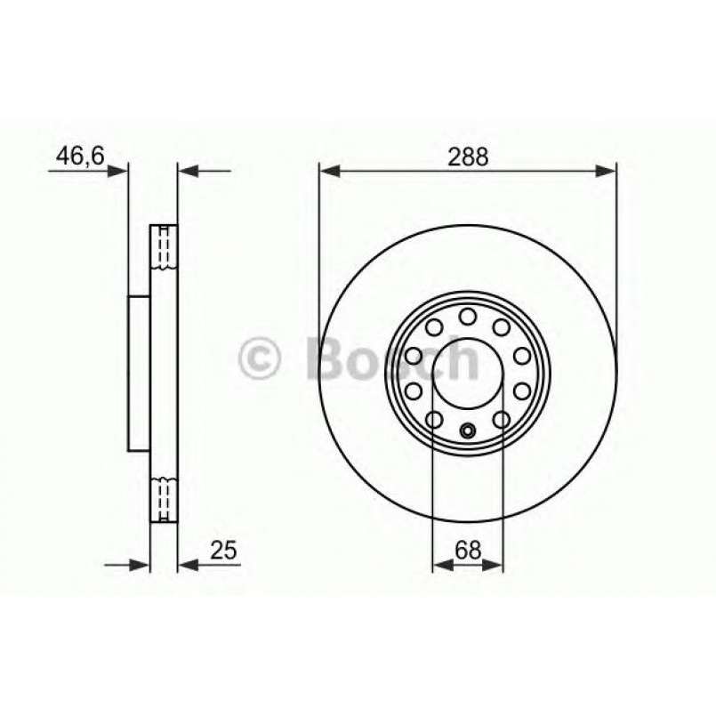 0986478546 BOSCH Гальмівний диск BD468