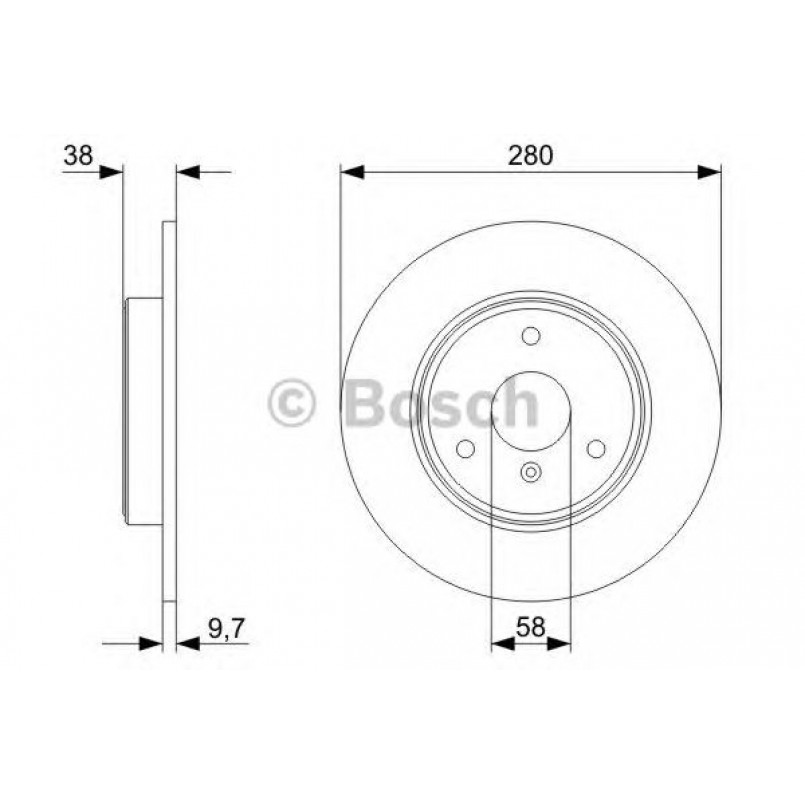 0986479305 BOSCH Гальмівний диск BD1168