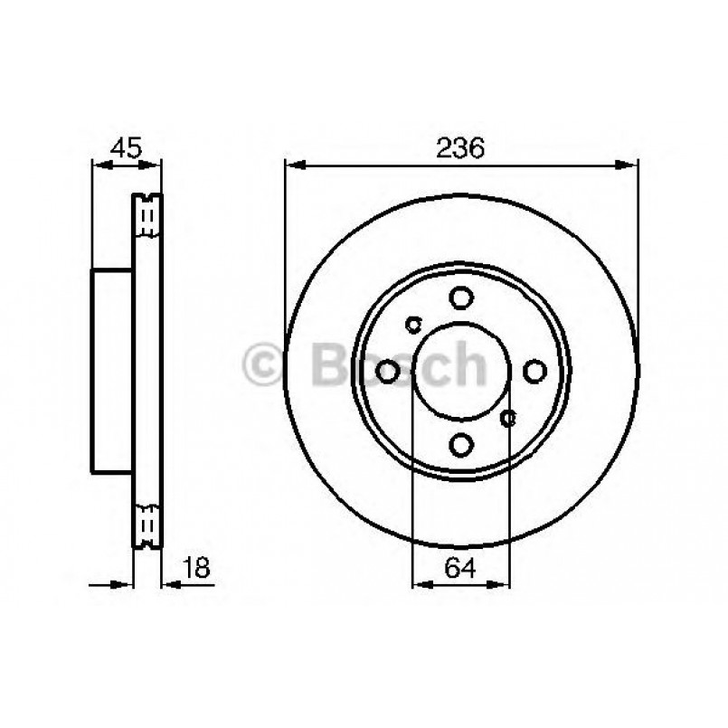 0986478572 BOSCH Гальмівний диск BD494