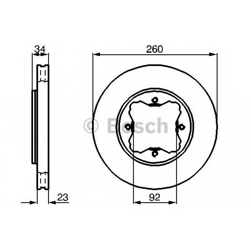 0986478568 BOSCH Гальмівний диск BD490