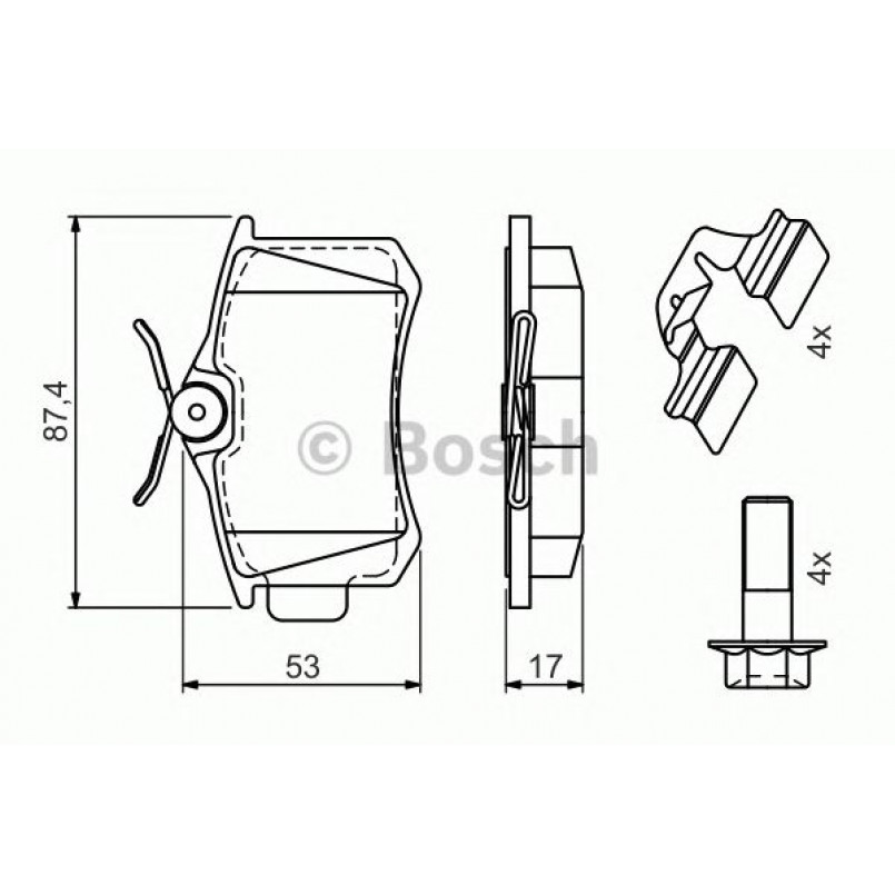 0986494596 BOSCH Гальмівні колодки до дисків BP617