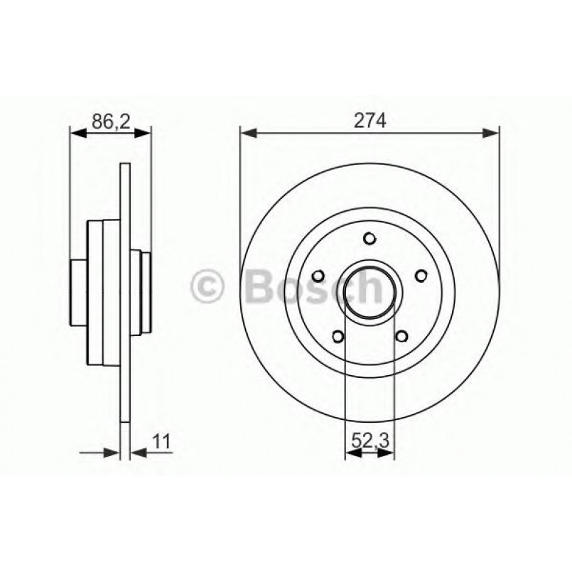 0986479682 BOSCH Гальмівний диск BD1519