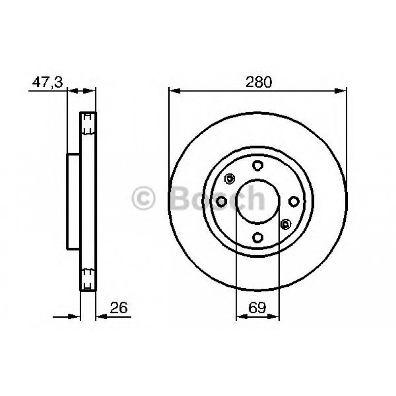 0986479229 BOSCH Гальмівний диск BD1095