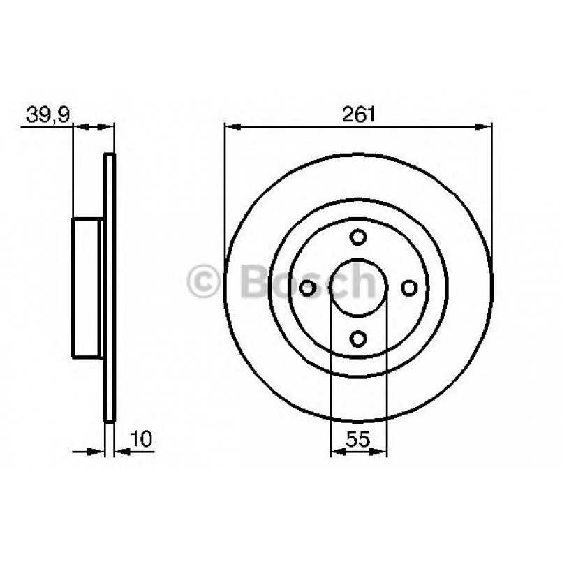 0986479128 BOSCH Гальмівний диск BD969