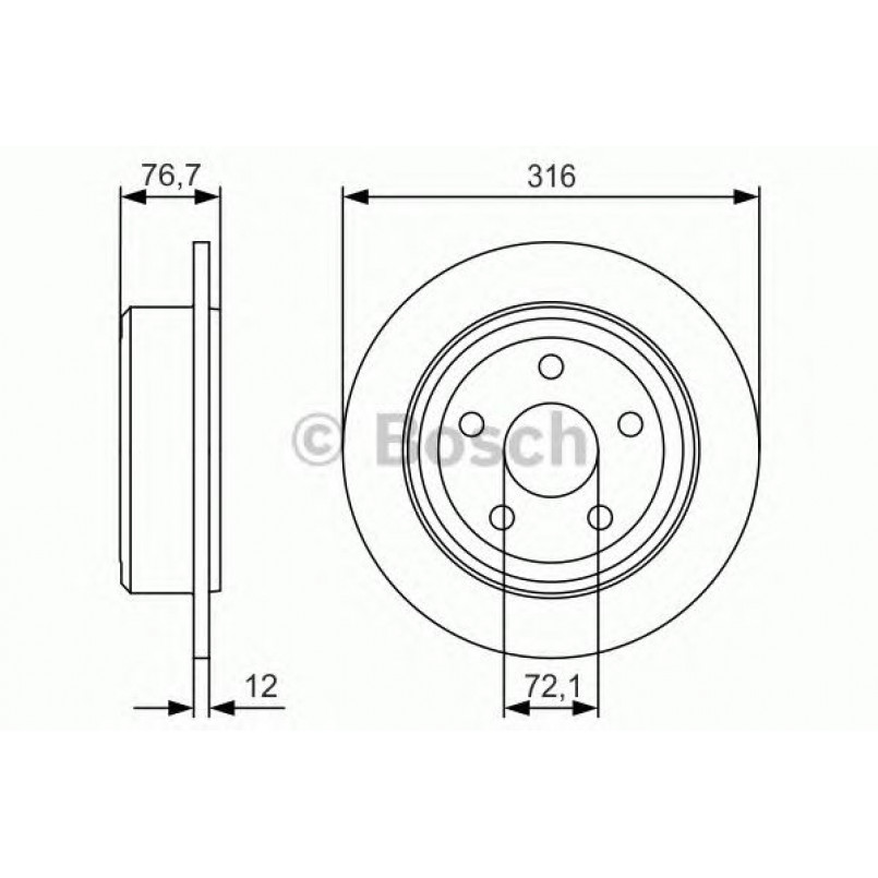 0986479R08 BOSCH Гальмівний диск BD1743