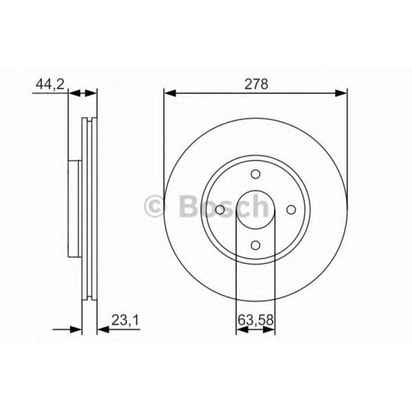 0986479659 BOSCH Гальмівний диск BD1676