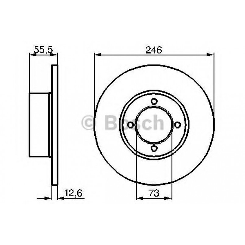 0986478082 BOSCH Гальмівний диск BD74