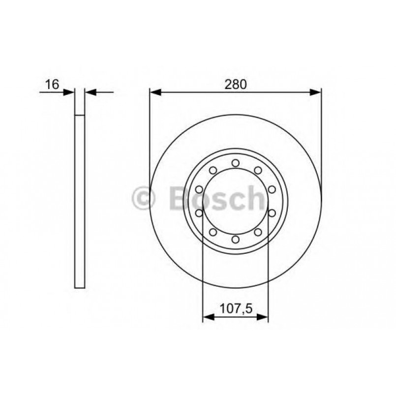 0986479390 BOSCH Гальмівний диск BD1250