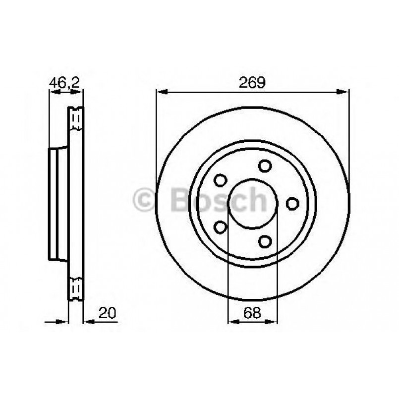 0986478316 BOSCH Гальмівний диск BD259