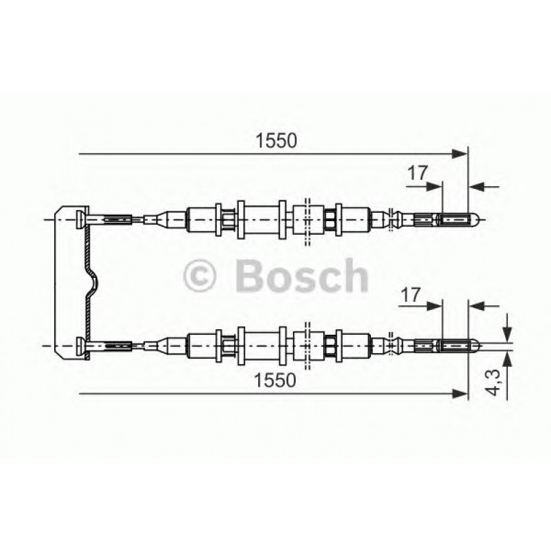 1987477250 BOSCH Трос ручного гальма