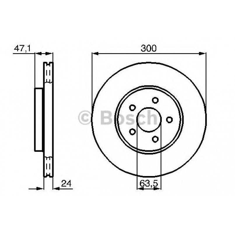 0986479B44 BOSCH Гальмівний диск BD2045