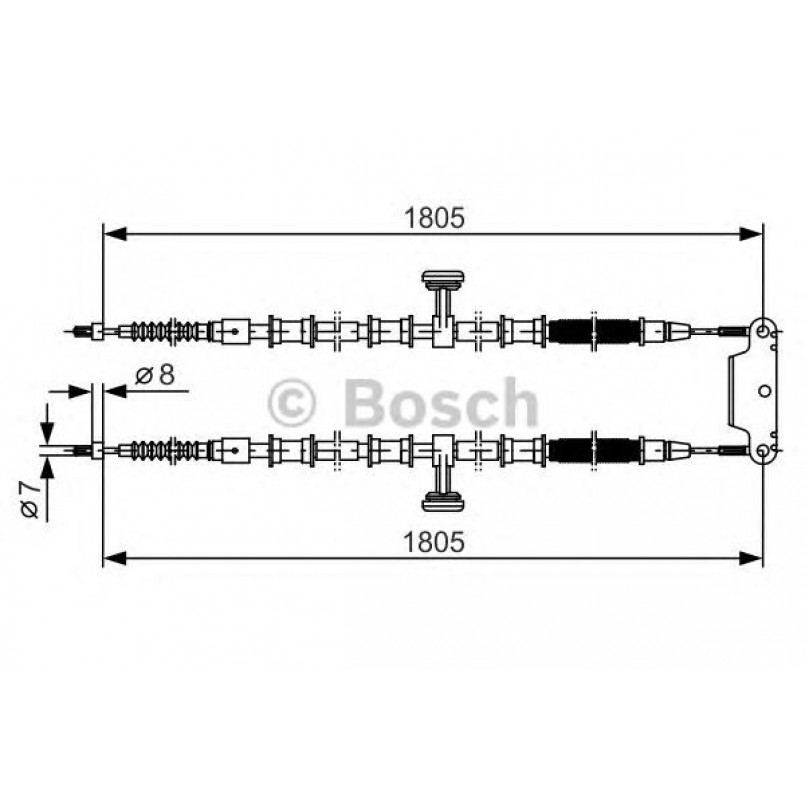1987477907 BOSCH Трос ручного гальма