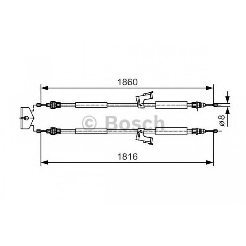 1987482019 BOSCH Трос ручного гальма